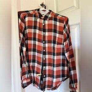 LOFT Women's Long Sleeve Plaid Shirt